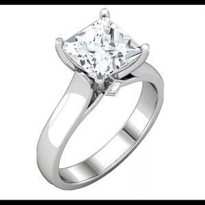STERLING SILVER CZ 1CT PRINCESS CUT ENGAGEMENT 5